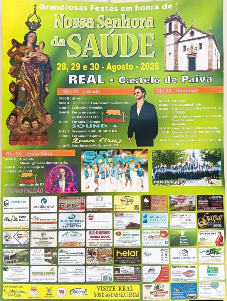 Festas de Real, Castelo de Paiva (Senhora da Saúde) 2026