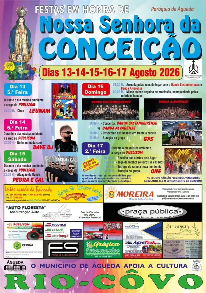 Festas de Rio-Côvo, Águeda (Senhora da Conceição) 2026