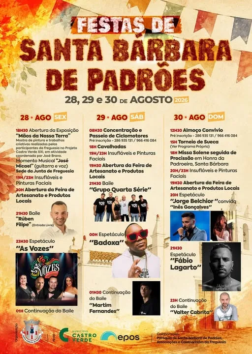 Festas de Santa Bárbara de Padrões 2026