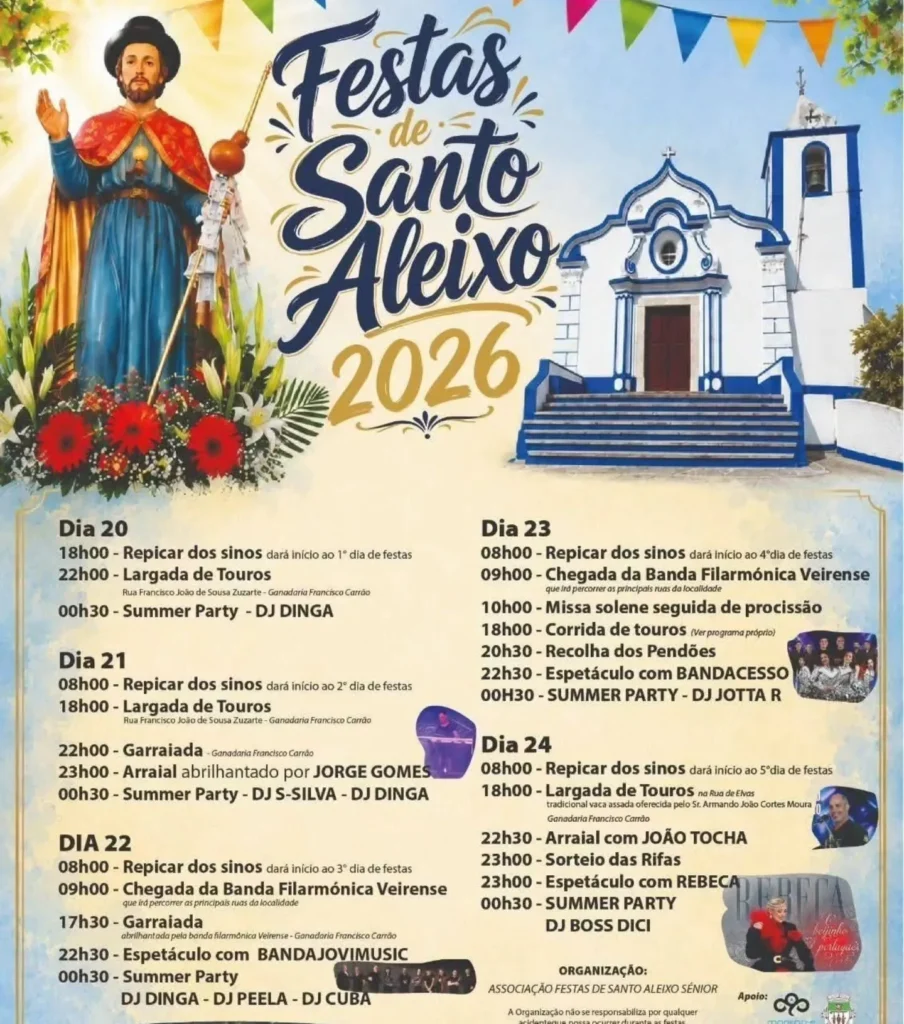 Festas de Santo Aleixo, Monforte 2026