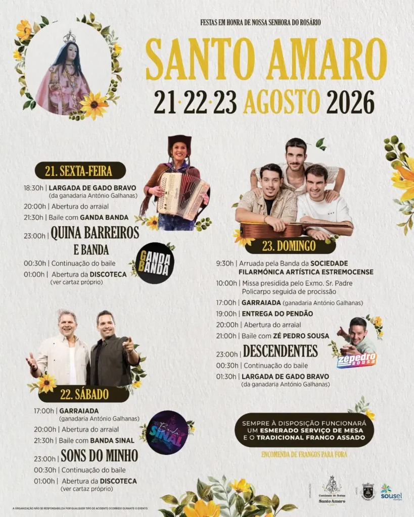 Festas de Santo Amaro, Sousel (Senhora do Rosário) 2026