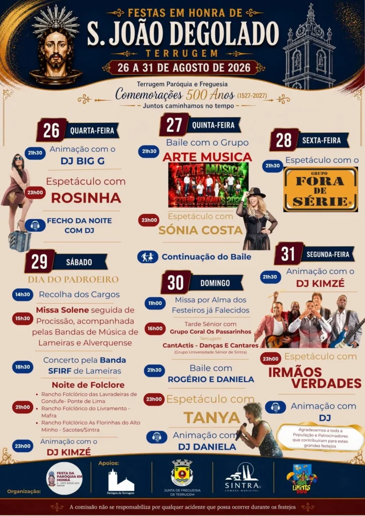 Festas de Terrugem (São João Degolado) 2026