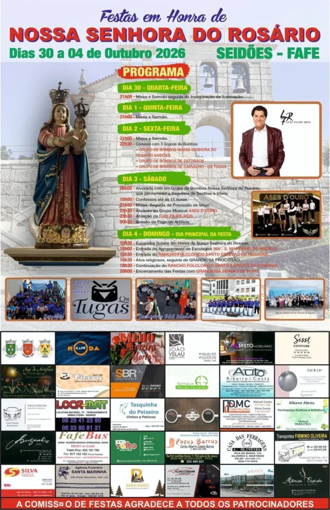Festas de Seidões, Fafe (Senhora do Rosário) 2026