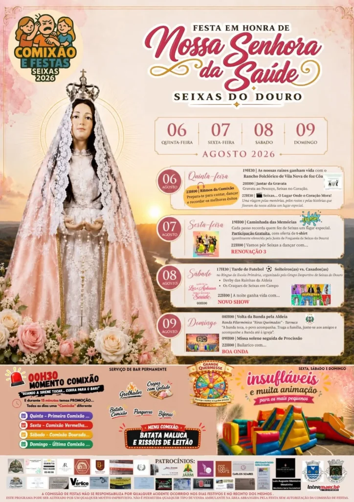 Festas de Seixas do Douro (Senhora da Saúde) 2026
