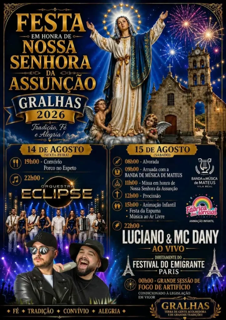 Festas de Gralhas (Senhora da Assunção) 2026