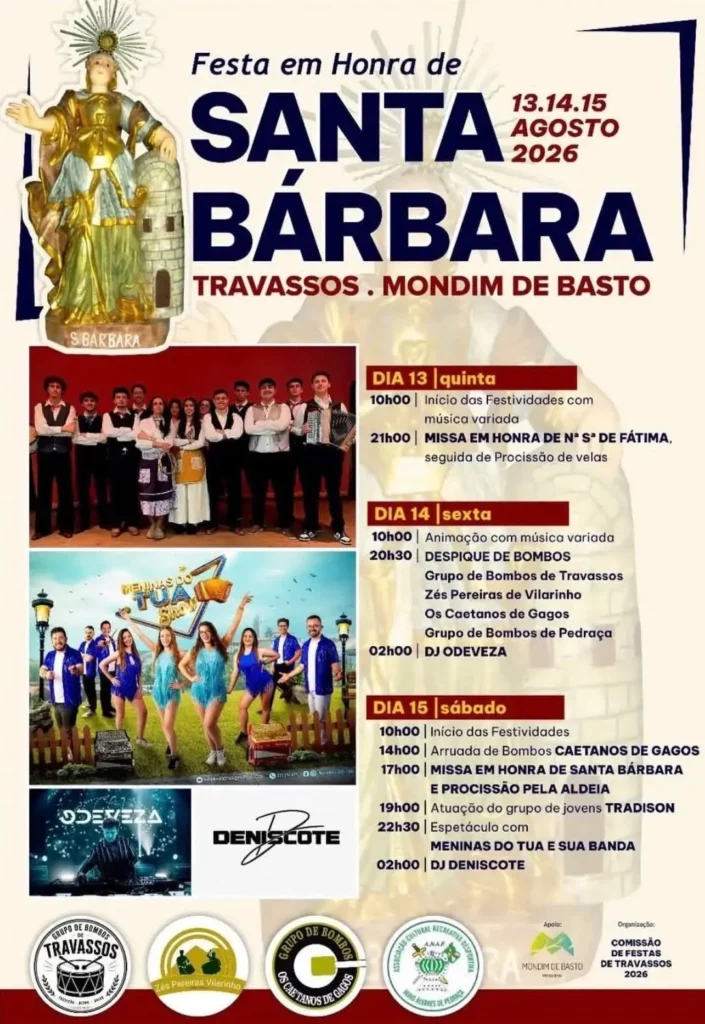 Festas de Travassos, Mondim de Basto (Santa Bárbara) 2026