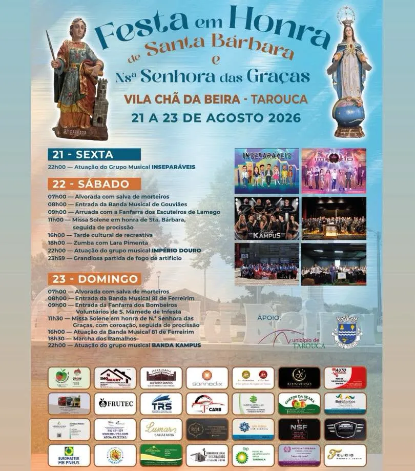 Festas de Vila Chã da Beira, Tarouca 2026
