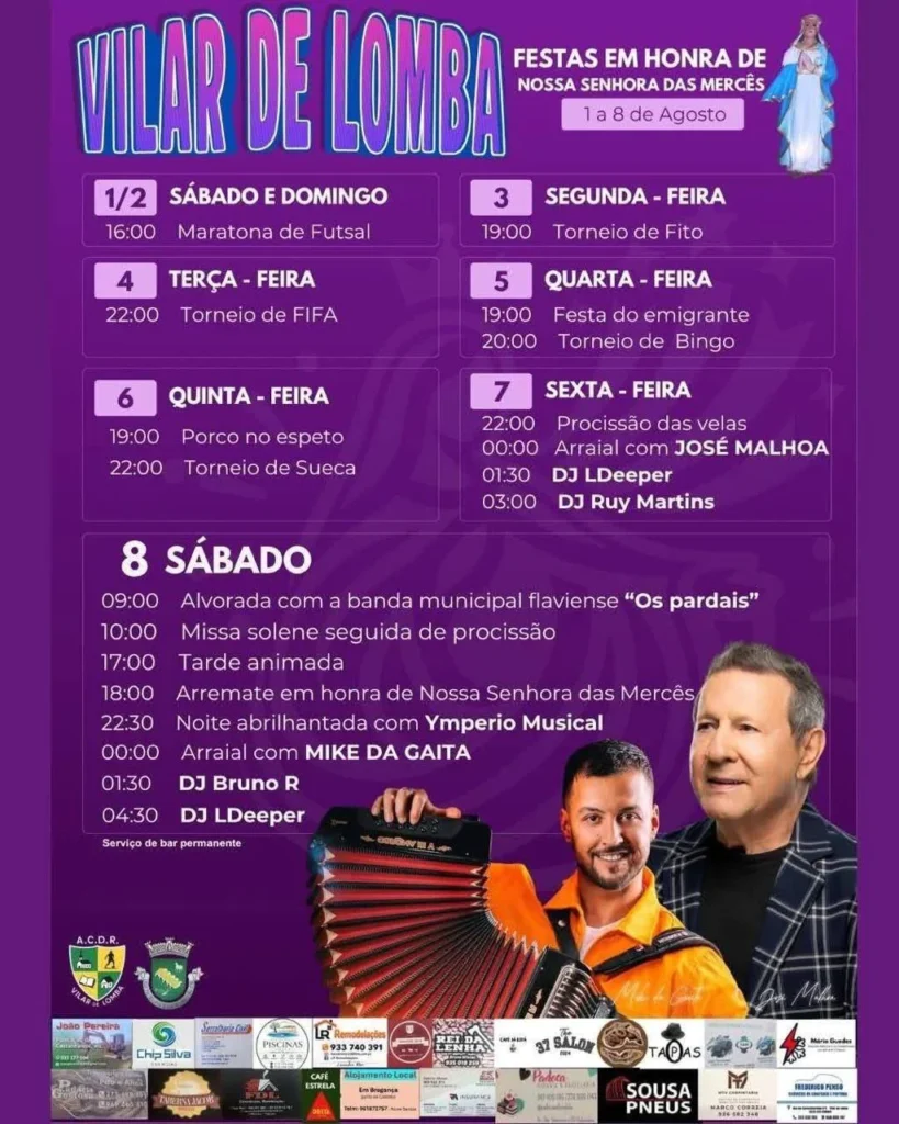 Festas de Vilar de Lomba (Senhora das Mercês) 2026