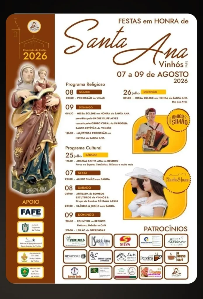 Festas de Vinhós, Fafe (Santa Ana) 2026