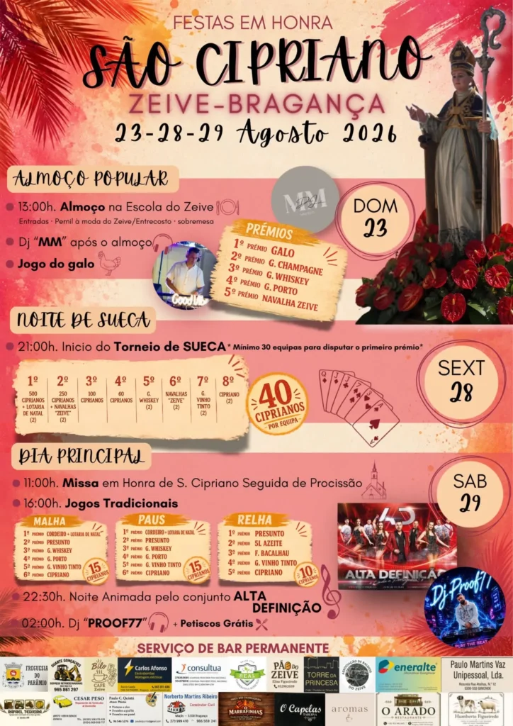 Festas de Zeive, Bragança (São Cipriano) 2026