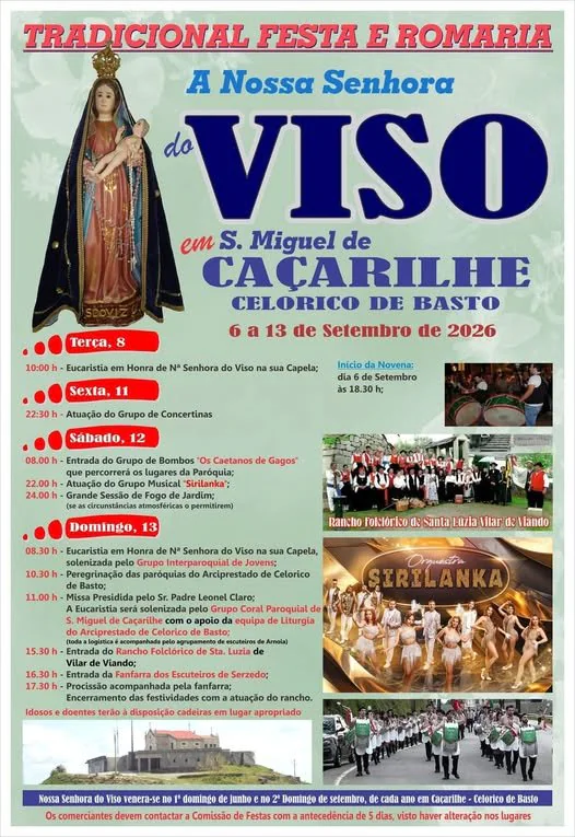 Festas de Caçarilhe (Senhora do Viso) 2026