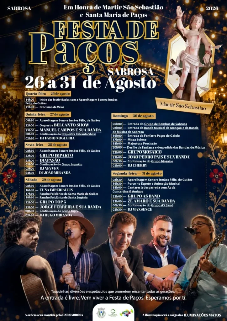 Festas de Paços, Sabrosa (São Sebastião) 2026