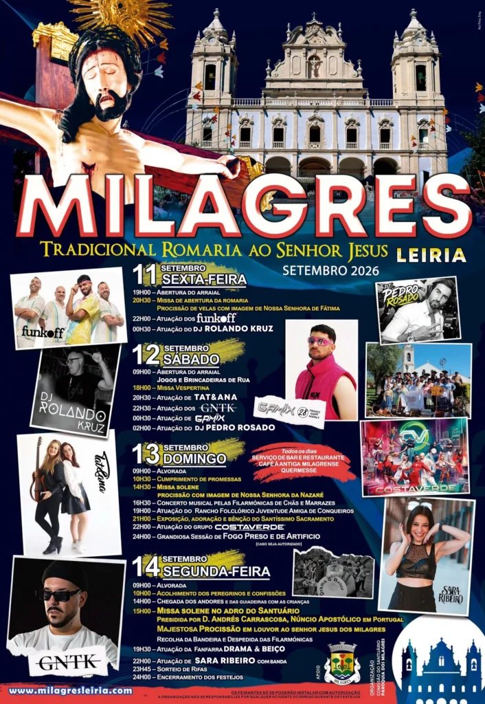 Festas de Milagres, Leiria (Senhor Jesus) 2026