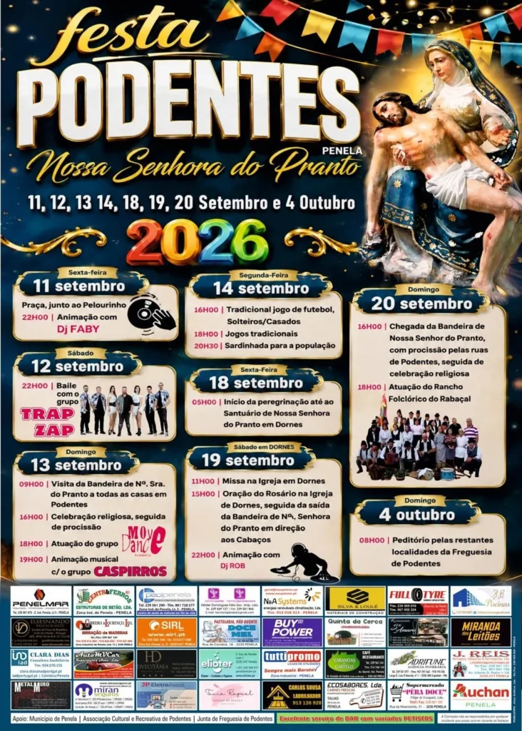 Festas de Podentes, Penela (Senhora do Pranto) 2026