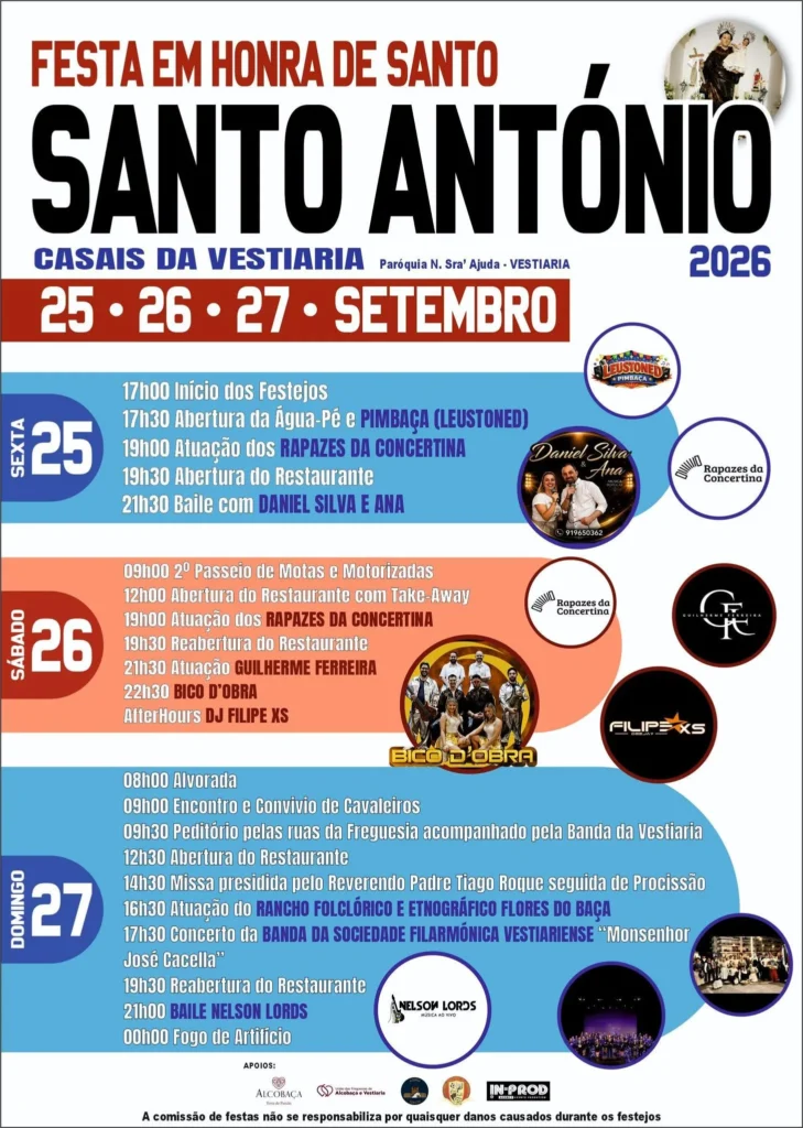 Festas de Casais da Vestiaria (Santo António) 2026