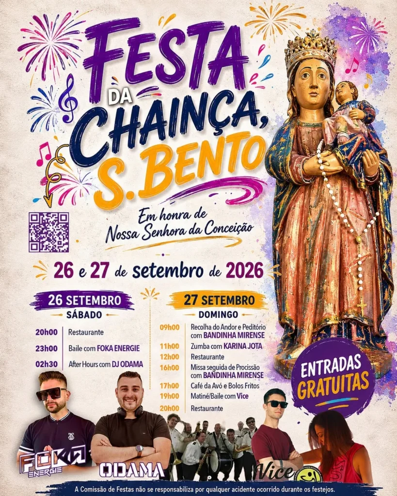 Festas de Chainça, São Bento (Senhora da Conceição) 2026
