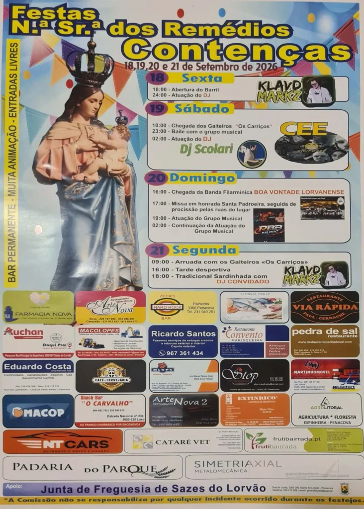 Festas de Contenças (Senhora dos Remédios) 2026