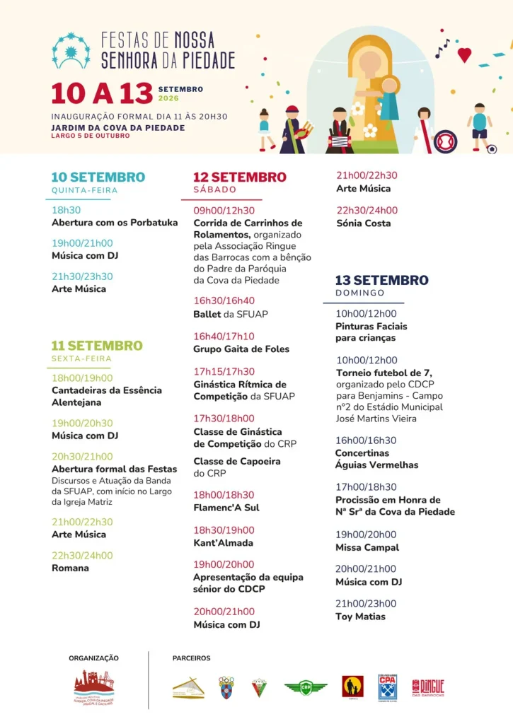 Festas da Cova da Piedade (Senhora da Piedade) 2026