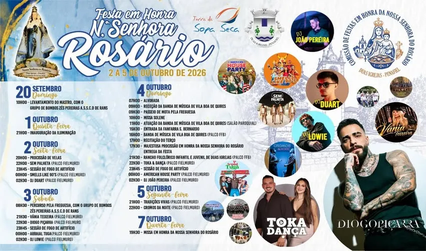 Festas de Duas Igrejas, Penafiel (Senhora do Rosário) 2026