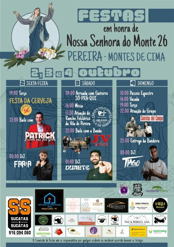Festas de Pereira, Montes de Cima (Senhora do Monte) 2026