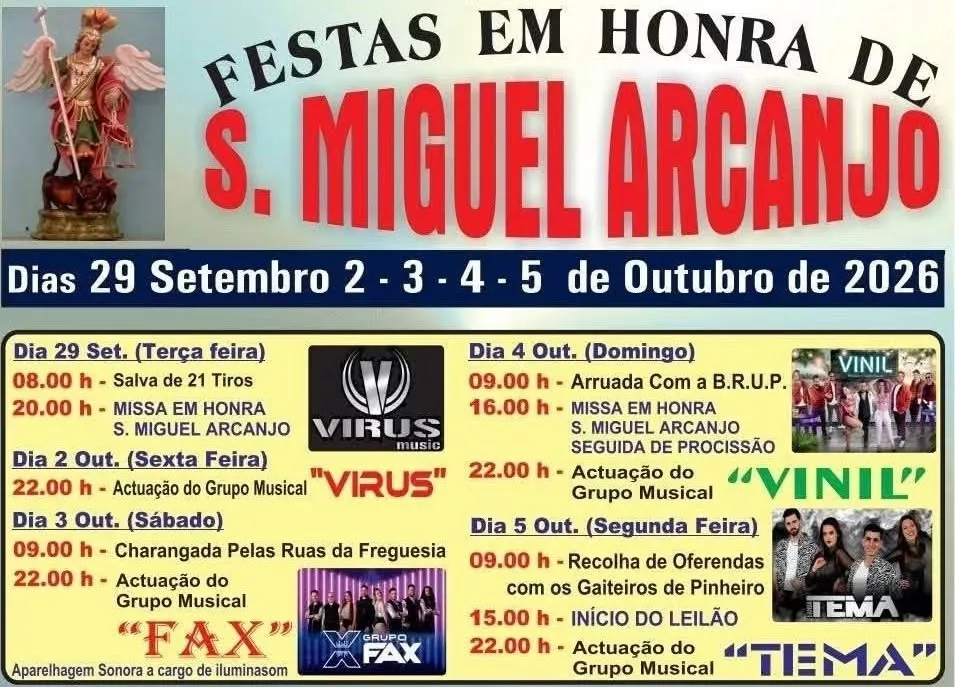 Festas de Pinheiro, Aveiro (São Miguel) 2026