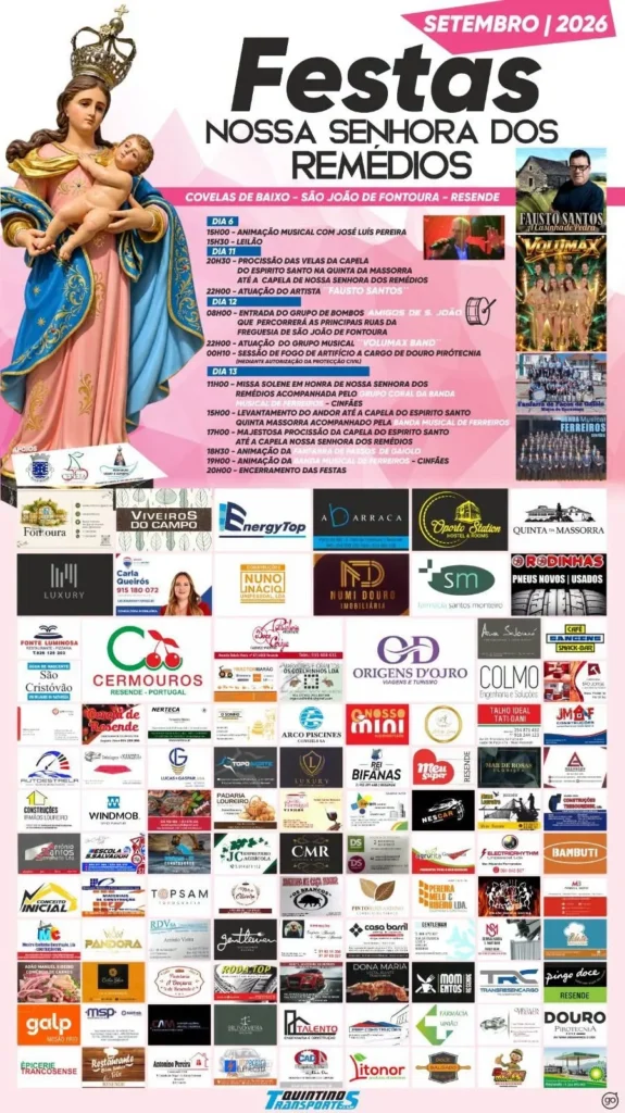 Festas de São João de Fontoura, Resende (Senhora dos Remédios) 2026