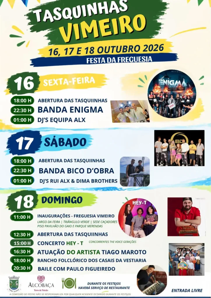 Tasquinhas do Vimeiro, Alcobaça 2026