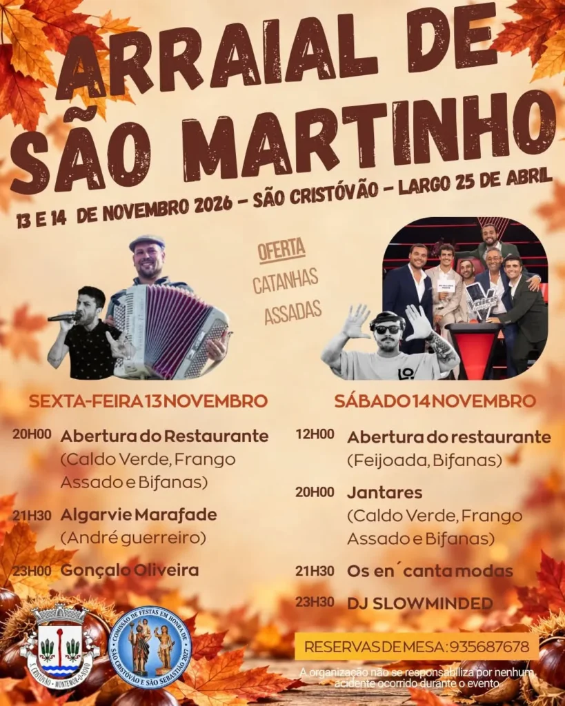 Arraial de São Martinho 2026 em São Cristóvão