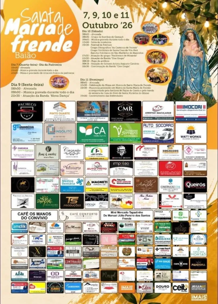 Festas de Frende, Baião (Santa Maria) 2026