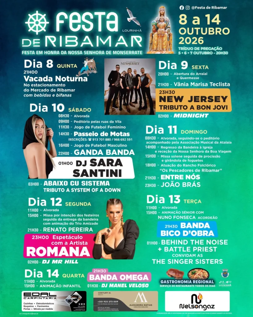 Festas de Ribamar (Senhora de Monserrate) 2026